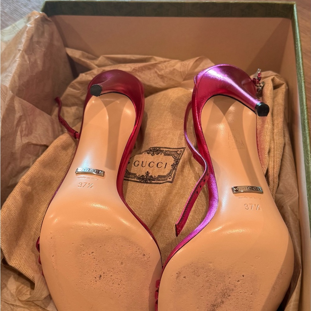 Pink/Fuchsia Gucci High Heel Sandals NWT - Picture 5 of 7